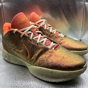 Nike Men's Bronze and Orange Athletic Shoes